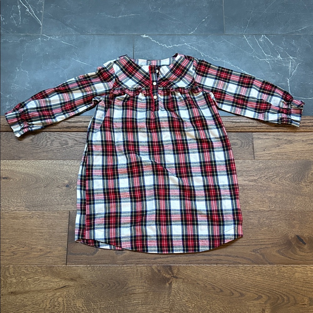 J Crew Girls Holiday Ruffle plaid nightgown multiple sizes 5T, 6, 7, 8 like new